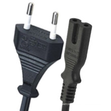 2.5 a 250v plug eu 2 pin ac power cord 2 pin CEE 7/7 european Plug To IEC 60320 C7 Power Cord 1.8m power cord